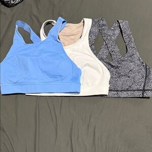 lululemon athletica Blue, White, Black Patterned Sports Bras